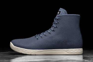 Nobull Superfabric High-Top Men's Trainers Navy White | Australia (ZS2974)